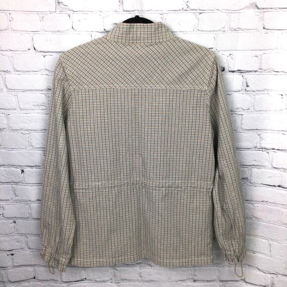 FDJ Fench Dressing Jeans Mock Collar Snap Up Roll Tab Plaid Zip Pocket Jacket S - Picture 3 of 15